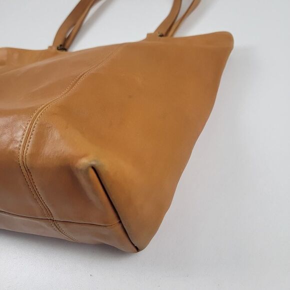 Vintage 90s Coach Leather Tote Bag Purse Brown Leather Carryall - Picture 3 of 16